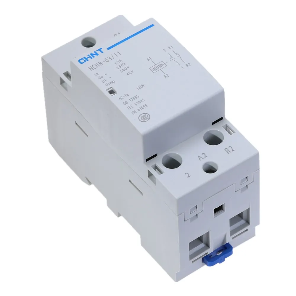CHNT NCH8-63/11 2-полюсный 63A 1NO 1NC контактор DIN-рейки бытовые модульные замыкатели