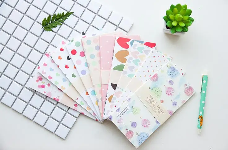 20 шт./компл. Kawaii корейские канцелярские платье с цветочным узором и Бумага конверты мини маленький ребенок дети конверты для свадьбы письмо подарки