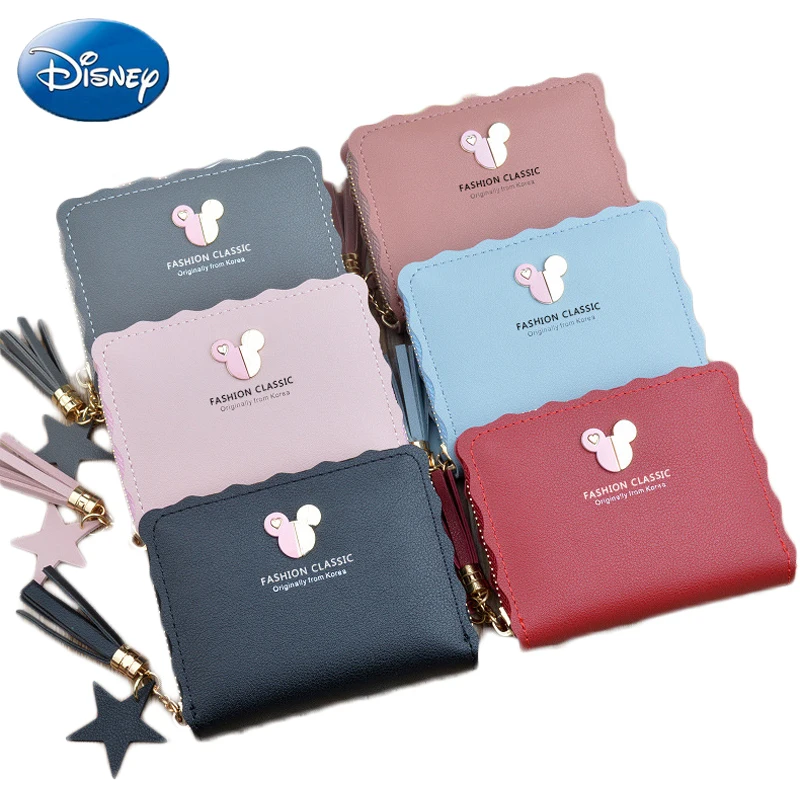 Маленький кошелек disney lady с Микки Маусом короткий на молнии кисточками для ключей