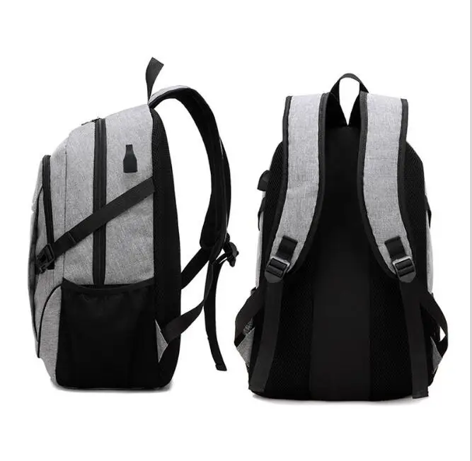 Рюкзак мужской и женский тканевый водонепроницаемый с USB-разъемом | Багаж сумки