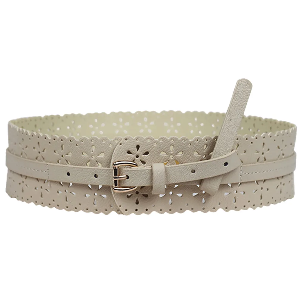 Женский широкий ремень SAGACE винтажный пояс в форме цветка модный кожаный для