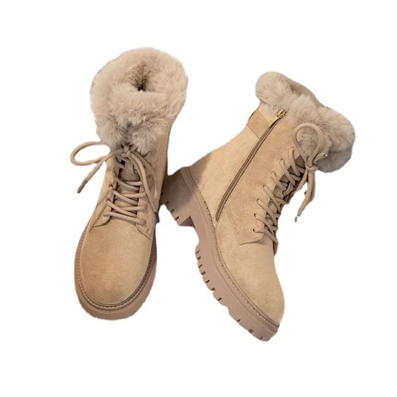 

Winter 2021 New Style Plus Velvet Thickened Warmth and Short Tube Cotton Shoes Thick-soled Cotton Boots Snow Boots Women
