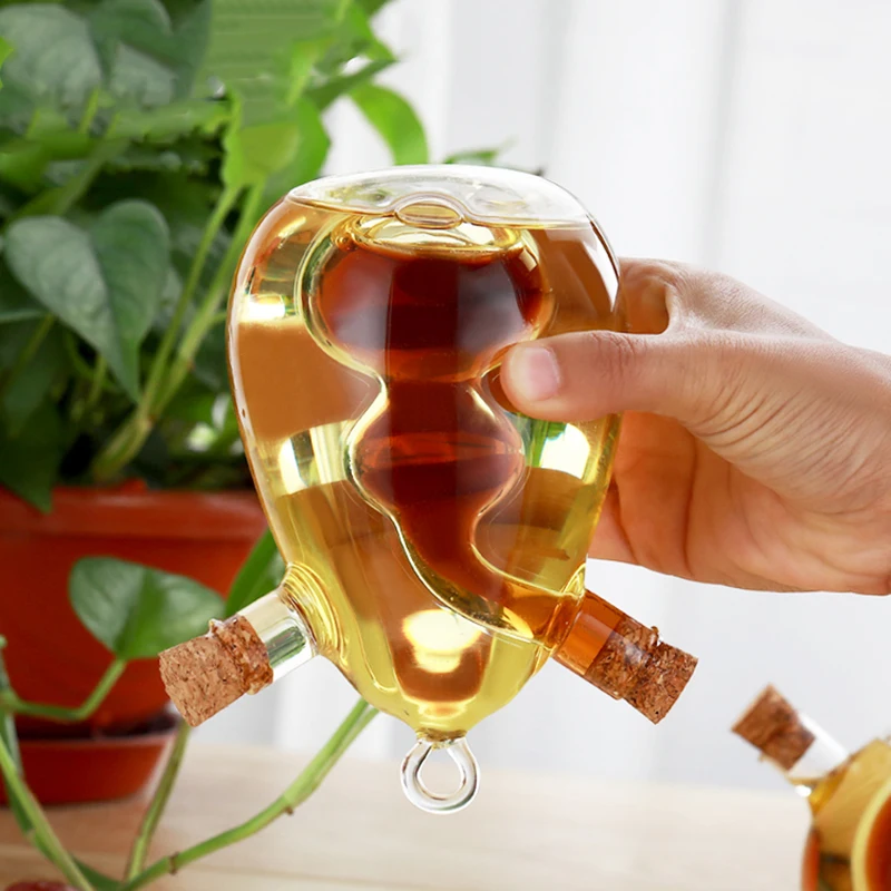 Емкость для контроля масла двойного назначения Стеклянная банка Бутылка приправ