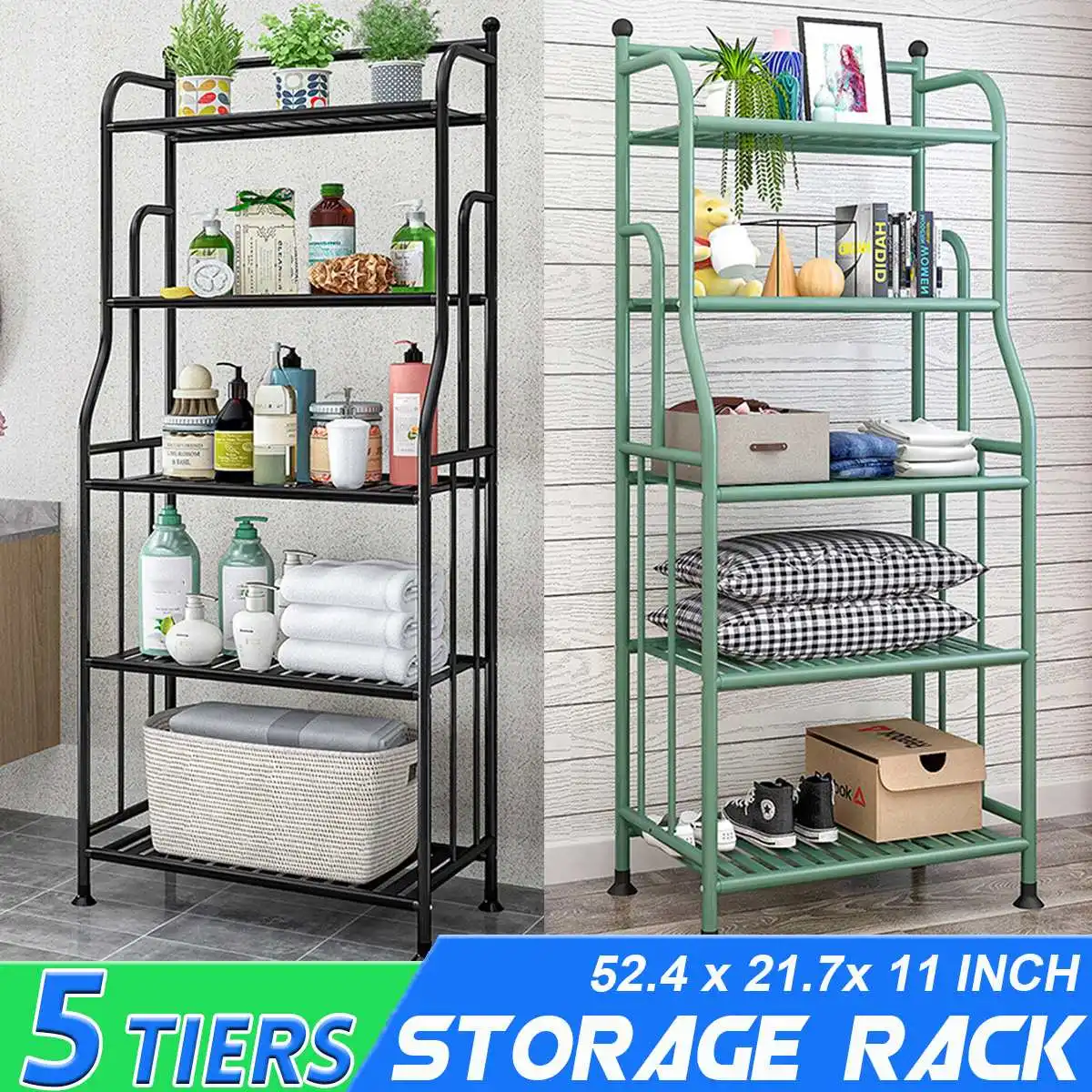 

5 ярусов железа Кухня Органайзер многофункциональная сумка с Ёмкость Ванная комната отдельно стоящая стойка гостиная Стоящая Книга настен...