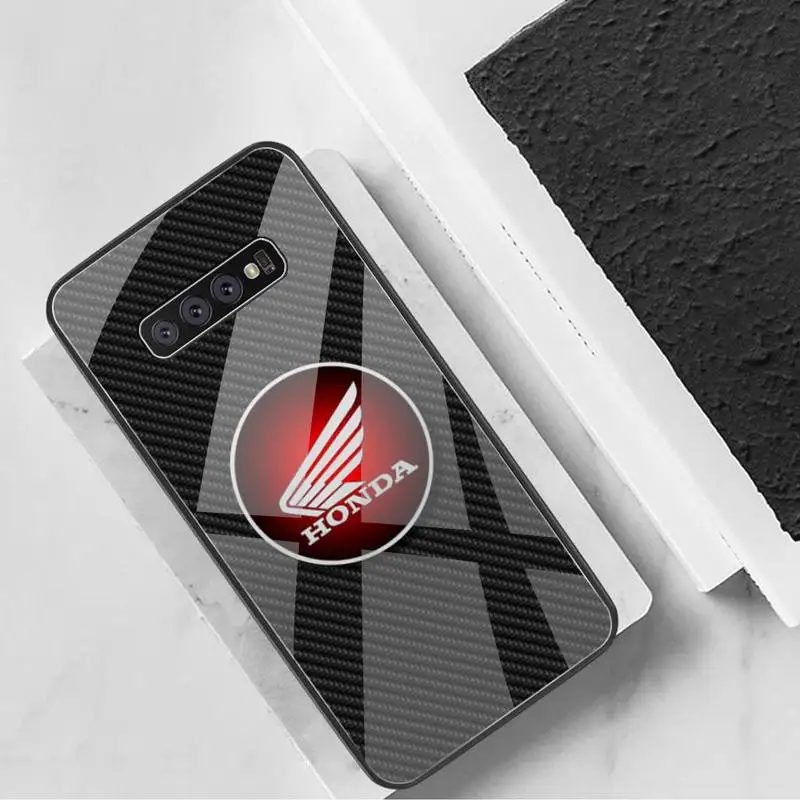 

Luxury brand Car Honda logo Phone Case Tempered Glass For Samsung S20 Plus S7 S8 S9 S10 Plus Note 8 9 10 Plus