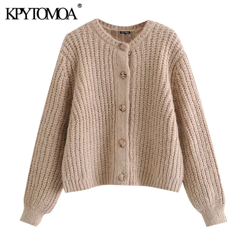 

KPYTOMOA женский коллекция 2021 года, модный жаккардовый вязаный кардиган с закрытыми пуговицами, свитер, винтажная женская верхняя одежда с рука...