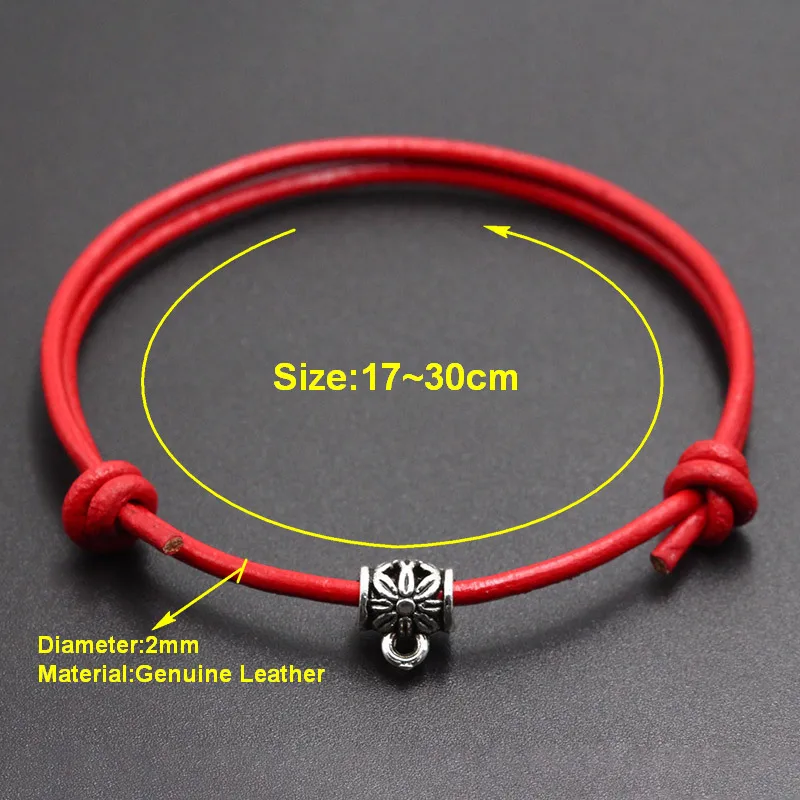 Модные подвески в виде собачьей лапы браслет на веревке с красной нитью Черный