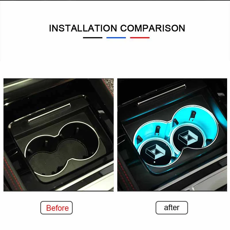 For Renault Kangoo Kadjar Trafic Twingo Scenic Clio Laguna 3 Accessories LED Water Coaster Glass Atmosphere Light Sticker | Автомобили и