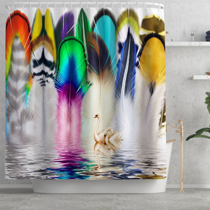 Занавеска для душа Bipoobee в виде бабочки единорога цветочный узор занавеска ванной