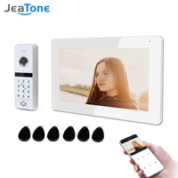 jeatone wireless wifi smart video intercom system 960p full touch screen with wired door samrt phone talking password unlock