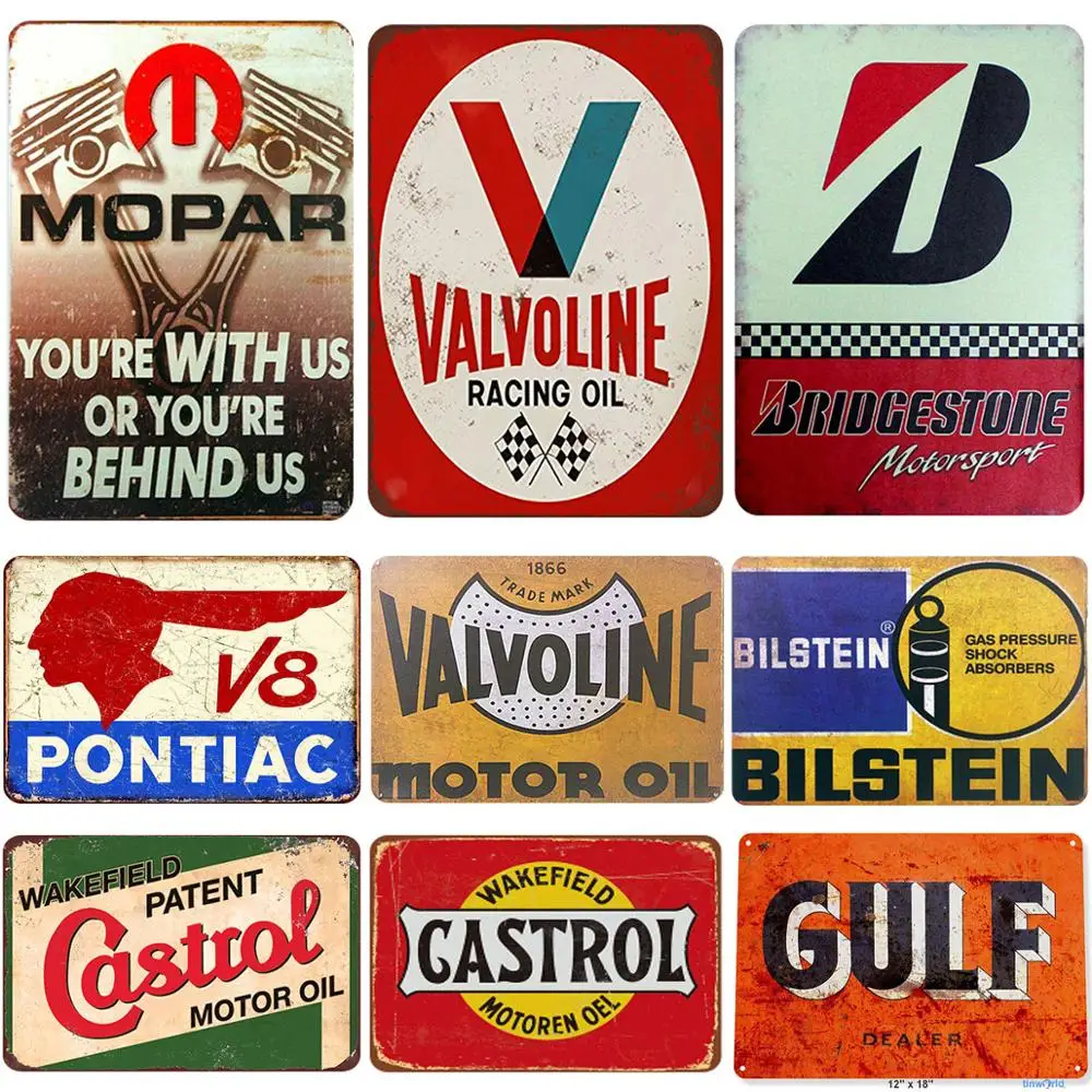 Моторное масло войдите старинные металлические Луженая листовая сталь Ретро