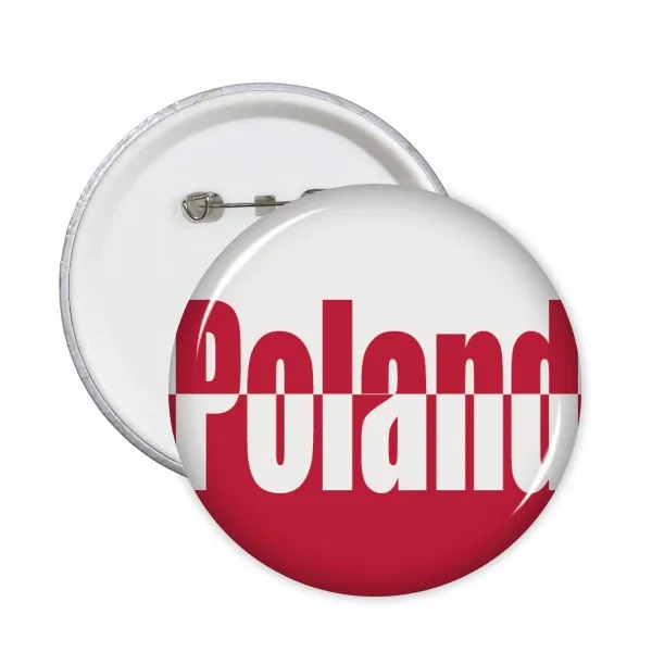 

Poland Country Flag Name Round Pins Badge Button Clothing Decoration 5pcs Gift