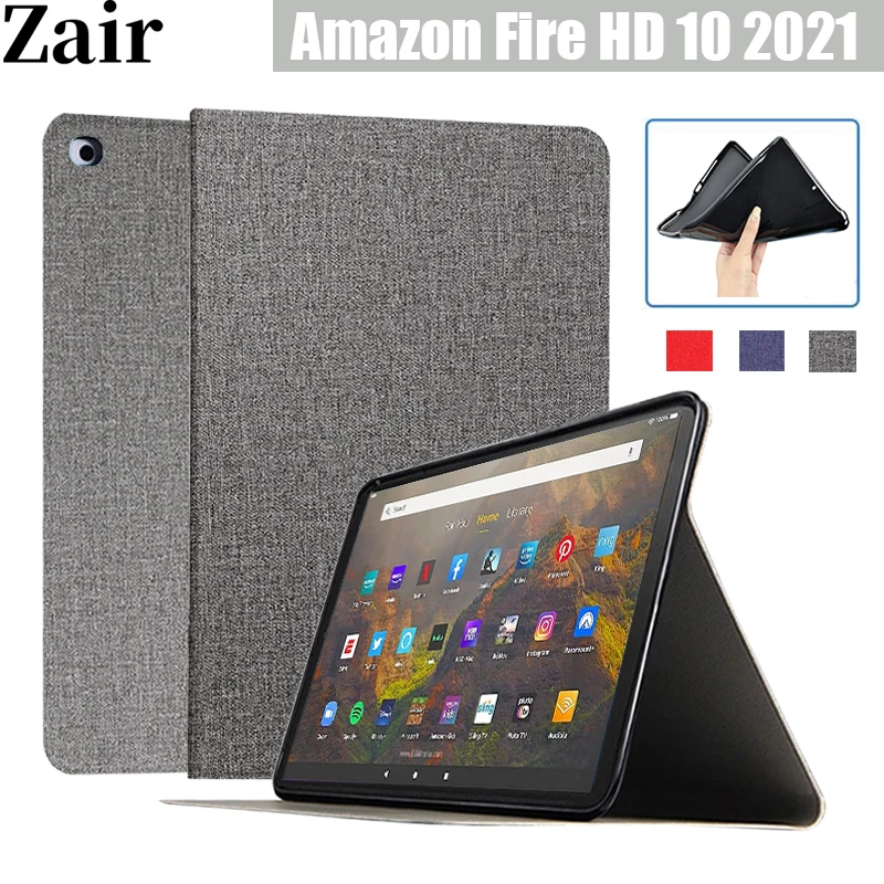 

Case for Amazon Kindle Fire HD 10 2021 2019 2017 Slim Tri-fold Shell Stand Cover for Fire HD 10 Plus 2021 11th Gen Tablet Funda