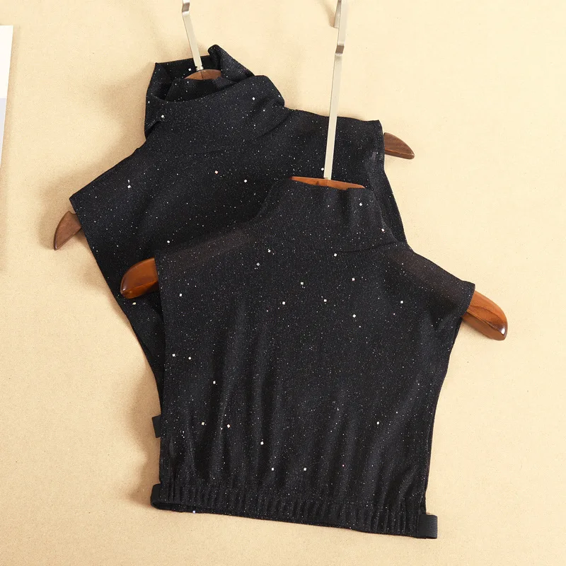 

Женская водолазка 2023, имитация воротника, женская имитация половинчатой рубашки, искусственный воротник, черный, съемный, белый, имитация воротника, стойка, съемный воротник