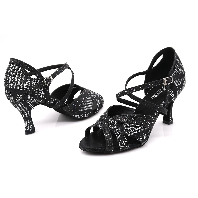 Samisoler 2019 New Flash Cloth Collocation Shine Ribbons Ballroom Fashion Dance Women Latin Competition Shoes | Спорт и развлечения