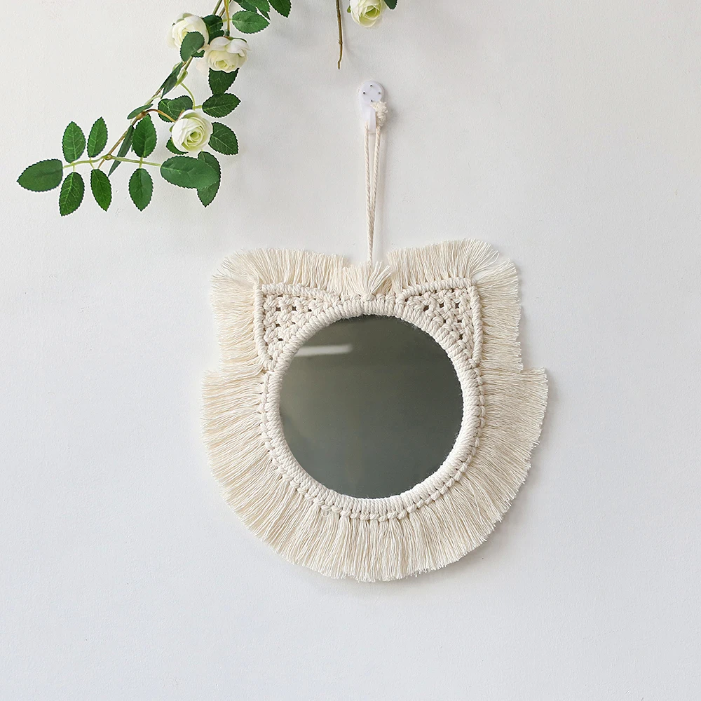 

Cute Mirror Wall Hanging Baby Room Decoration Aesthetic Kawaii Cat Ears Decorative Mirrors Home Decor for Living Room Ornaments