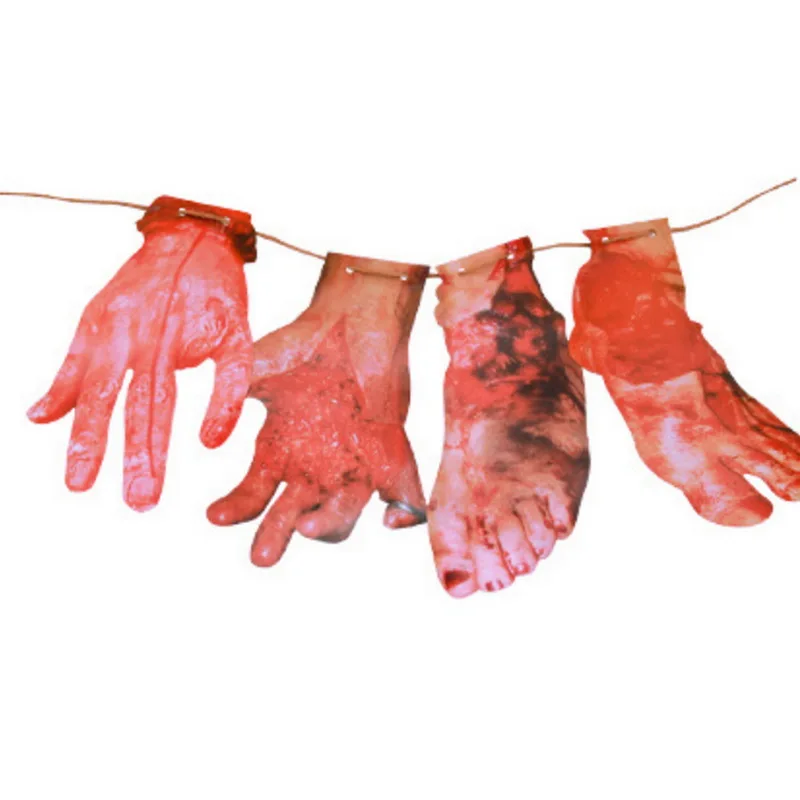 Хэллоуин ужас висит Вымпел кровавые руки привидениями вечерние украшения