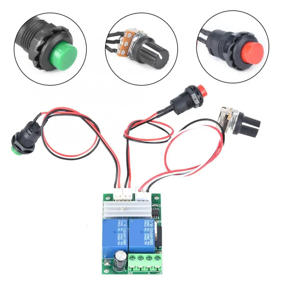 Мягкий пусковой PWM DC регулятор скорости двигателя 6~ 24 В CW CCW переключатель вращения контроллер беззамочные Переключатель Регулятор Двигателя