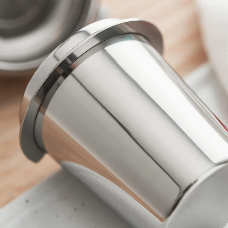 

Stainless Steel Dosing Cup Coffee Sniffing Mug Powder Feeder for 58mm Espresso Machine Portafilter Coffee Tamper