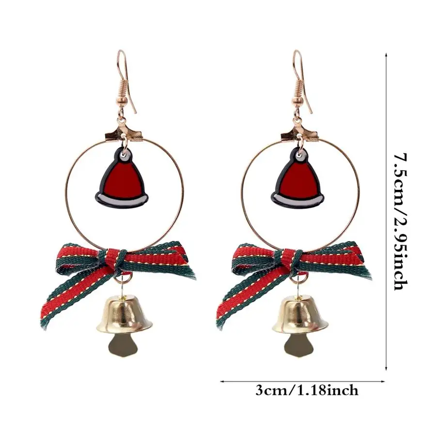 Рождественская Снежинка Jingle Bell Украшение Висячие серьги Модные богемные длинные