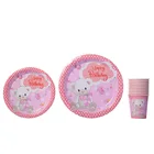 Одноразовая посуда Vasos desassiette Jetable oдновая вая одноразовая посуда бумажные стаканчики тарелки с мультяшным принтом