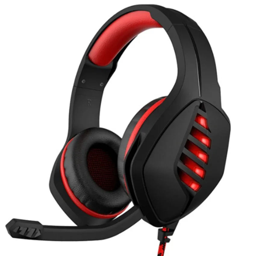 ASKMEER J1 стерео ПК наушники PS4 игровая гарнитура шлем с микрофоном светодиодный для