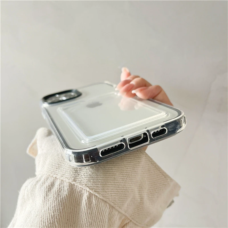 Прозрачный противоударный чехол для телефона с отделением карт iPhone 13 11 12 Pro Max XR X XS