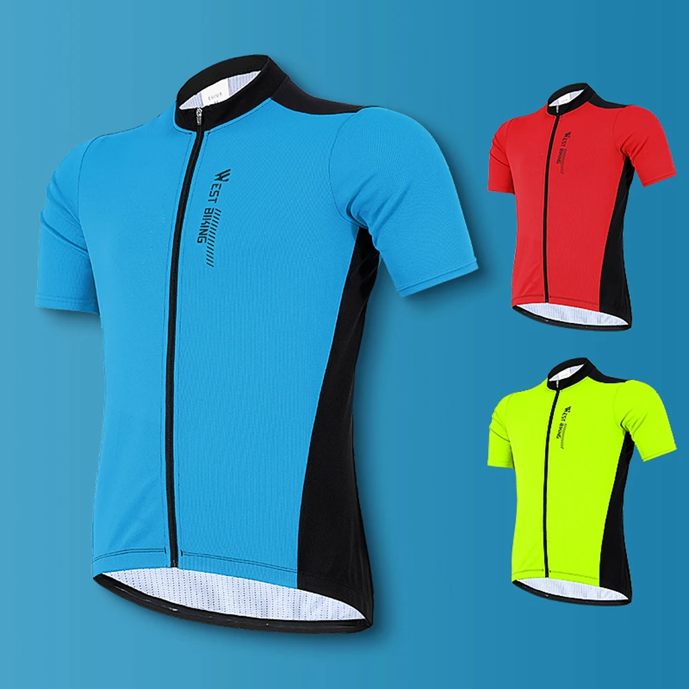 

WEST BIKING Summer Cycling Sports Short Coat Breathable Team Racing Sport Bicycle Cloth Bike Upper Outer Garment European Size