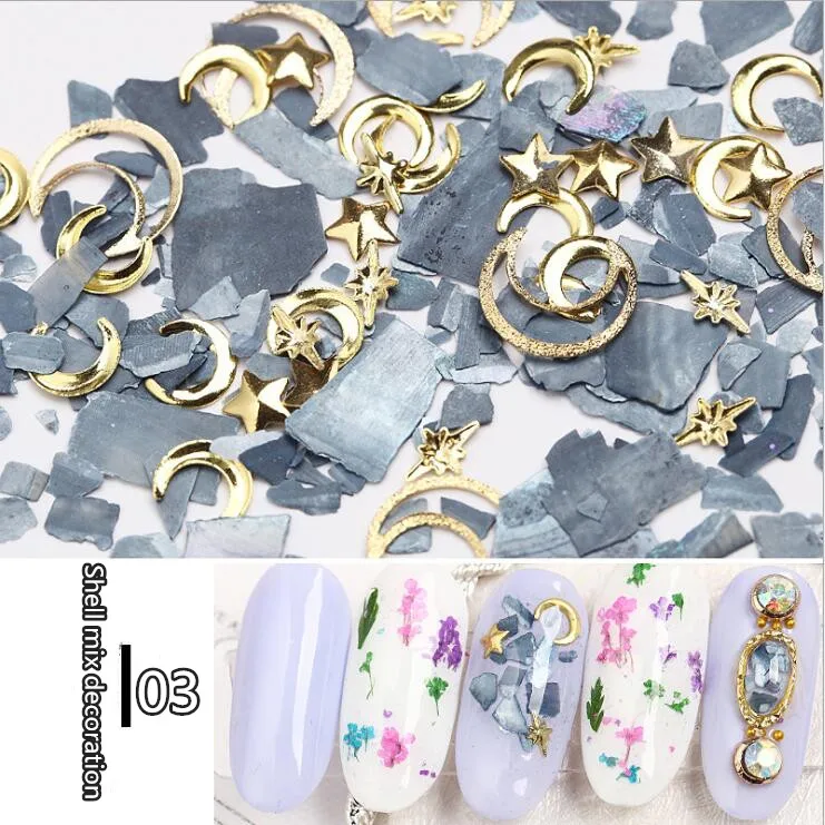 

KZS002 3D Nail shellc Nail Decoration Mini Beads Metal Nail Accessories DIY Decors Tips Nail Art
