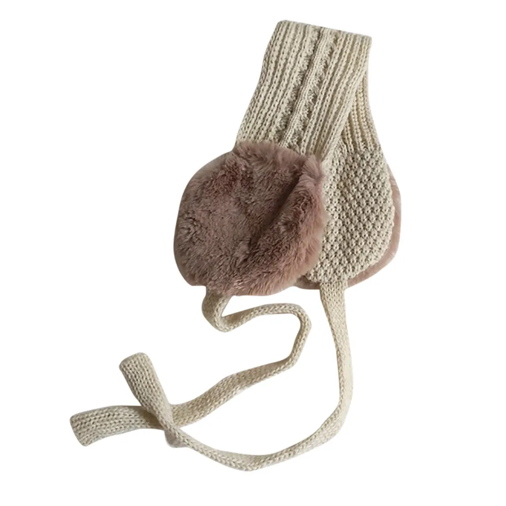 Детские 2 в 1 шарфики осенне-зимние теплые плюшевые наушники милые модные детские