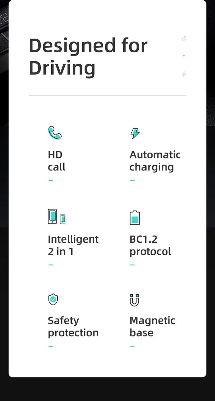 Joyroom CP1 портативный маленький Usb Автомобильное зарядное устройство стерео Bluetooth 5,0 беспроводные наушники Поддержка мобильного телефона Быстрая зарядка