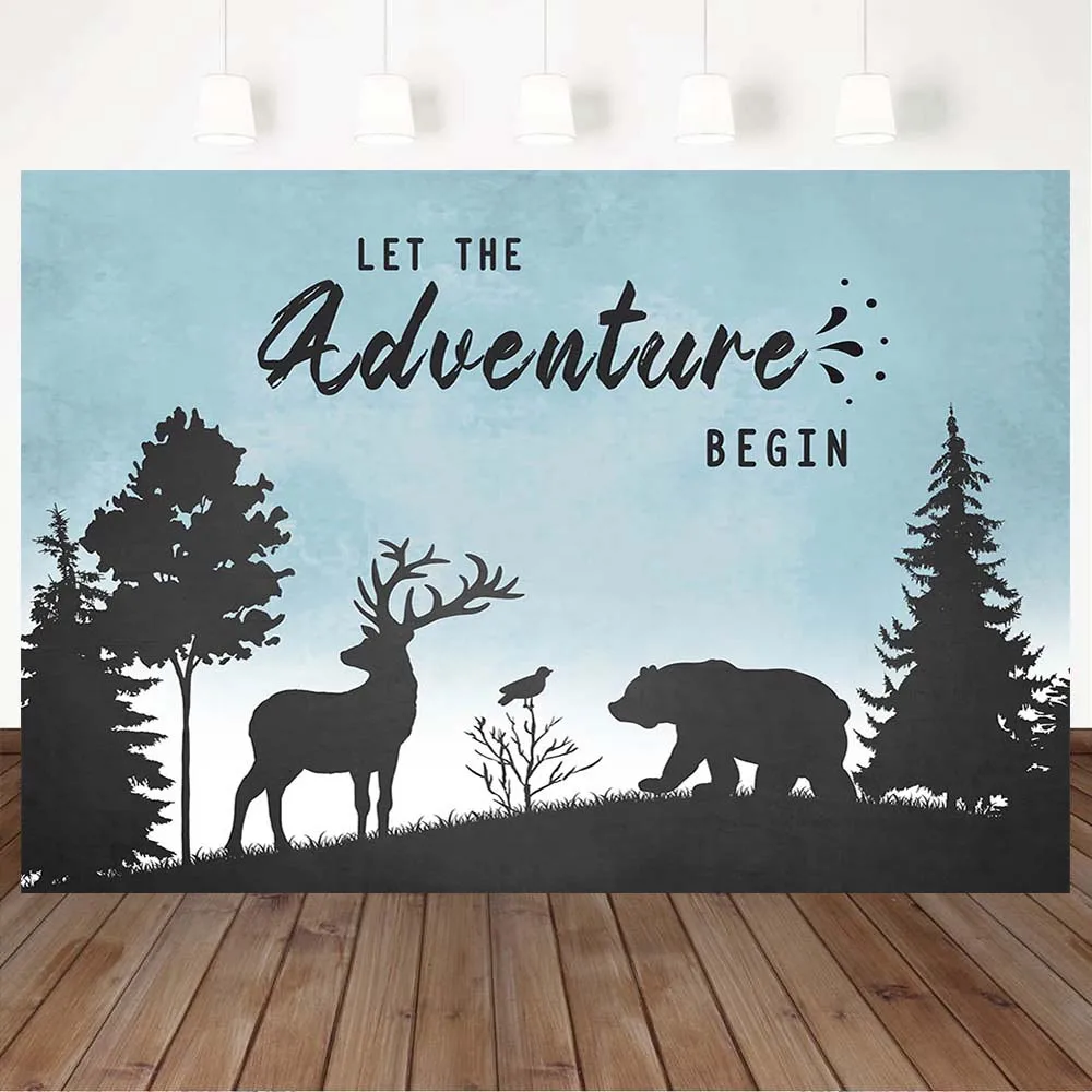 

Mocsicka Let The Adventure Begin Photo Background Wallpaper Forest Wild Animal Backdrop Decor Photography Props for Photo Studio