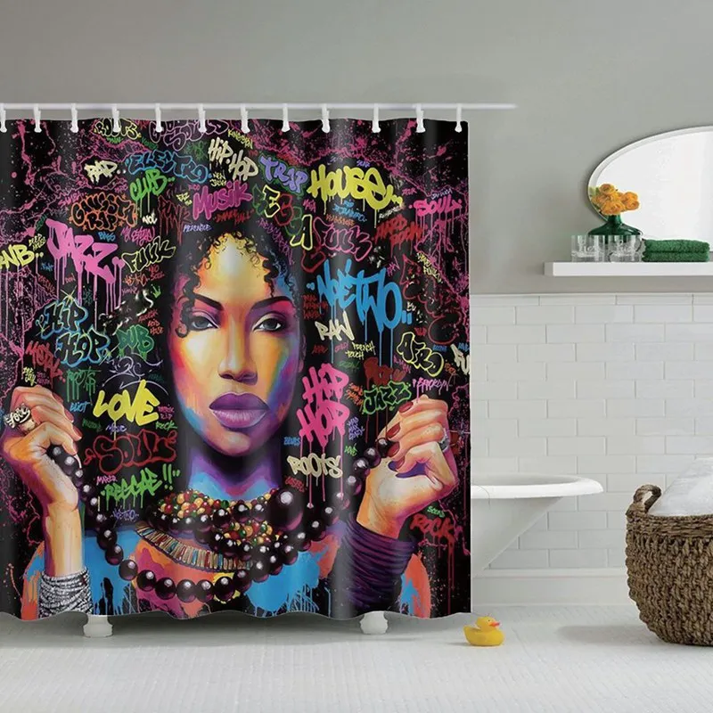 Водонепроницаемая шторка для душа из полиэстера с принтом Dafield Dream Girl африканская