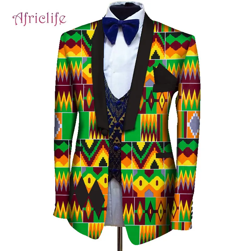 Частный индивидуальный Мужской Блейзер Dashiki с отложным воротником на одной