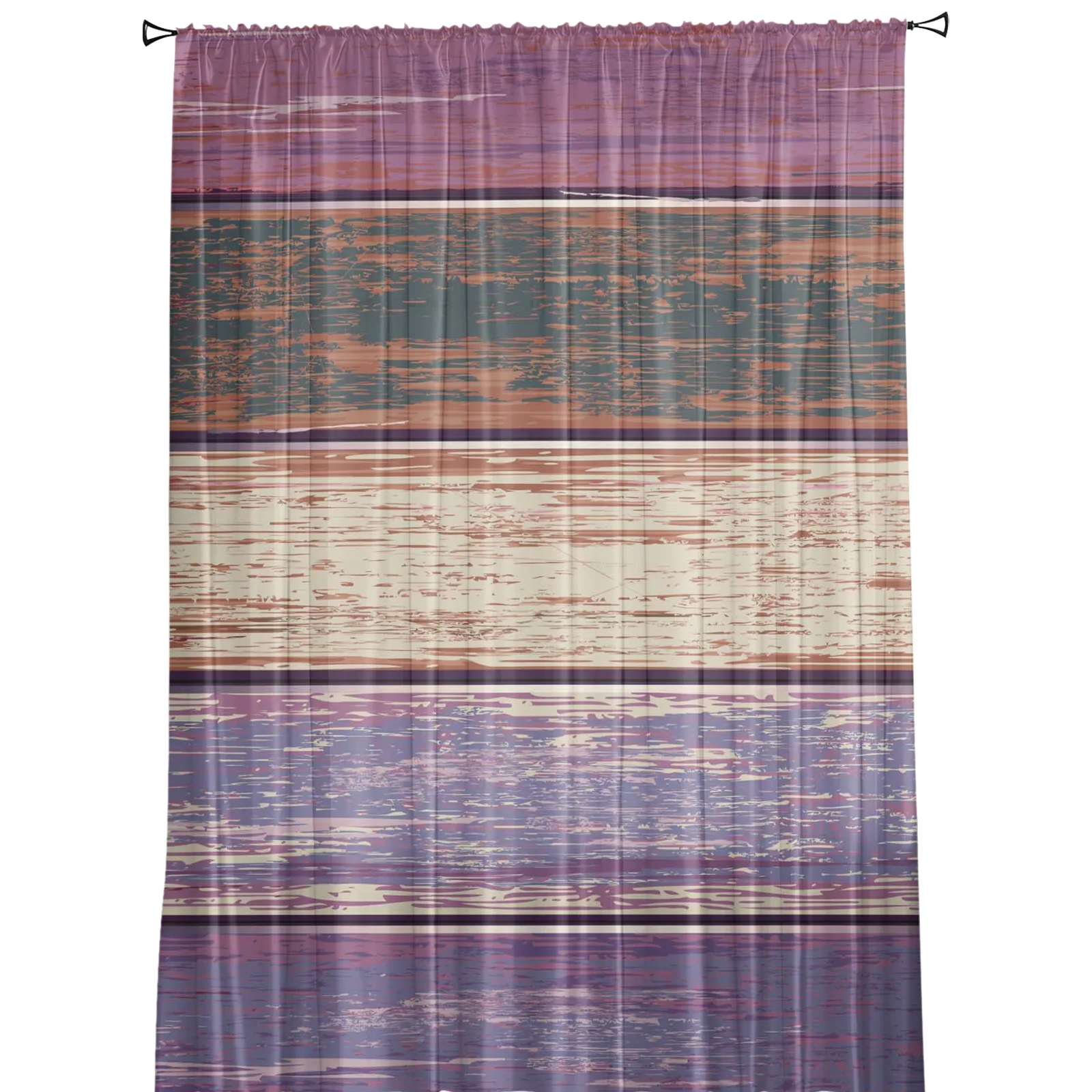 Ретро текстура под дерево фиолетовые экраны вуаль тюль прозрачные Занавески для