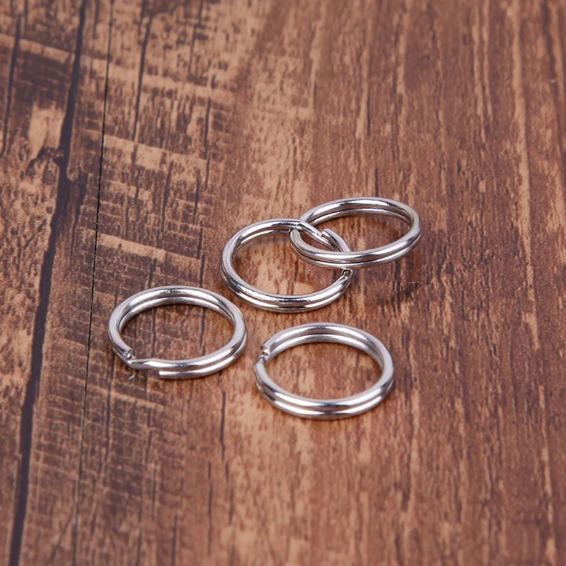 

30pcs 15mm Key Ring Stainless Steel Split Keychain EDC Round Loop Hoop Buckle