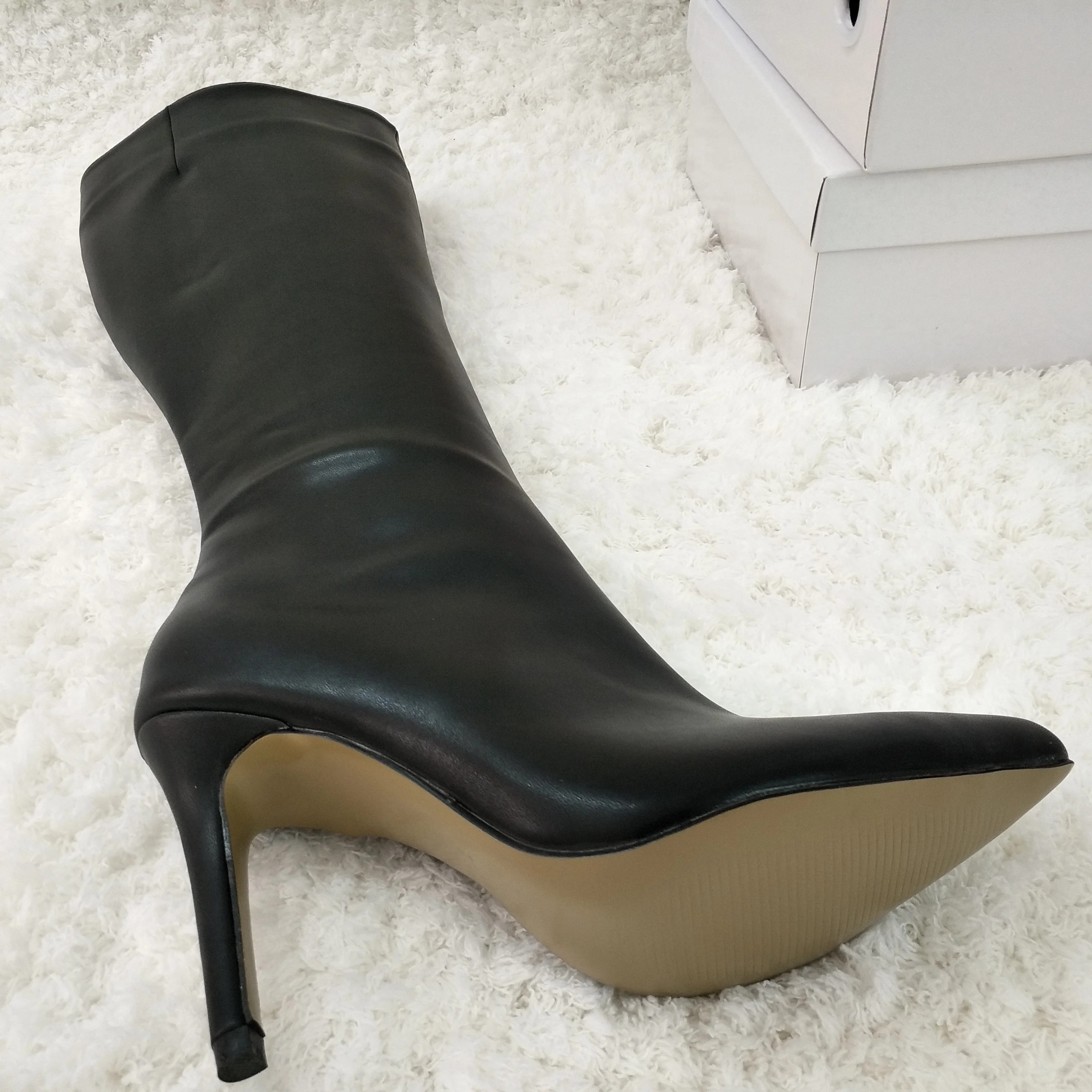 Женские туфли на высоком остром каблуке Тонкий Высокий каблук Сапоги до колена