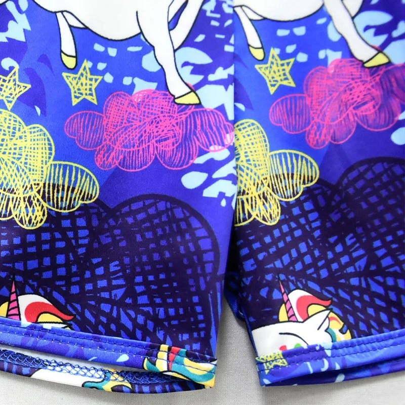 

new rainbow unicorn children's home service suit middle and small children's sports suit T-shirt shorts baby pajamas two-piece