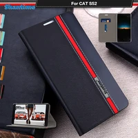 luxury pu leather case for cat s52 flip case for cat s52 phone case soft tpu silicone back cover