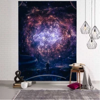 psychedelic landscape tapestry colorful starry universe wall hanging bohemian hippie aesthetics room home decoration 8 sizes
