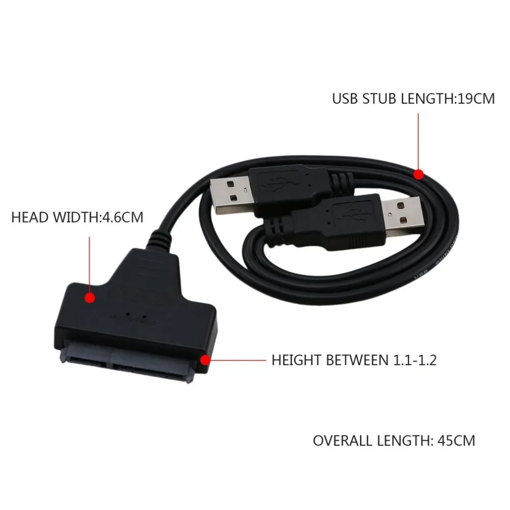 USB2.0 SATA 7 + 22Pin к кабель адаптер для 2 5 HDD жесткий диск ноутбука жесткого диска