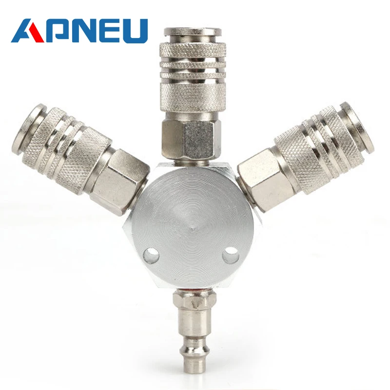 Европейский стиль EU 3 Трехходовой быстроразъемный муфта 1/4 Соединение для инструментов для компрессора воздуха Разветвляется.
