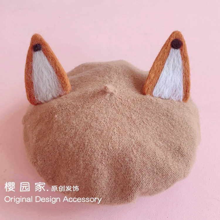 Японская женская фетровая зимняя шапка берет ручной работы в стиле Лолита Сен с