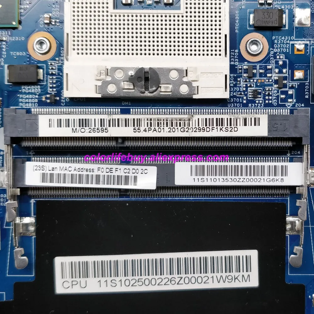 Оригинальная материнская плата 11S11013530 11013530 55.4PA01.201 PGA 989 HM65 DDR3 для ноутбука Lenovo Z570