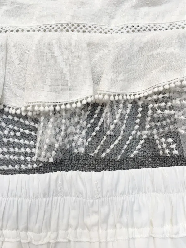 Boho шикарные топы Весна Лето Высокое качество оборки белая сетка вышивка блузки женские сексуальные женские рубашки блузка V734