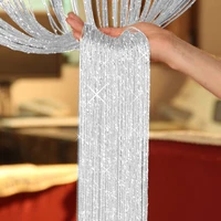 200x100cm luxury glitter string curtain flash line shiny tassel string door curtain window room dividers valance home decor