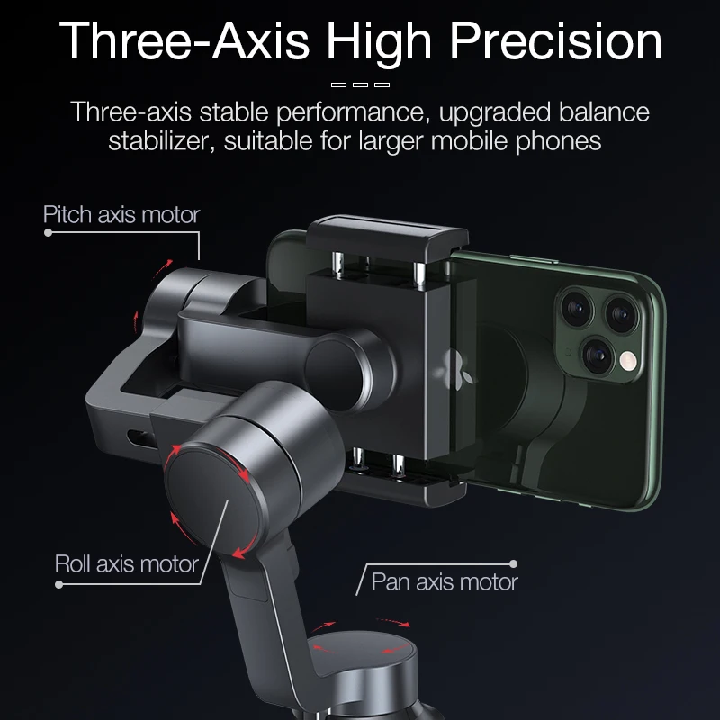 Cafele 3-осевой ручной шарнирный стабилизатор для камеры iPhone 11 X Xiaomi Huawei Samsung складной