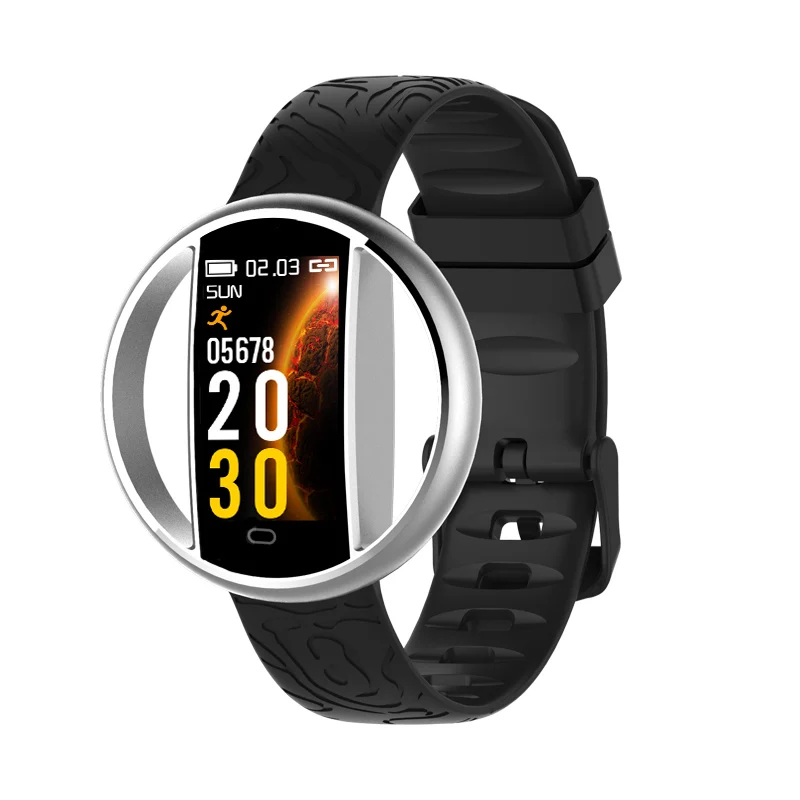 Silver black LIGE Смарт-часы для женщин fit bit IP67 Водонепроницаемый фитнес-трекер монитор сердечного ритма шагомер спортивный смарт-браслет для Android ios - Цвет: Silver black