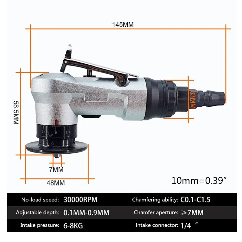 

Hand-held 45 Chamfering Machine Pneumatic Grinding Machine Handheld Metal 30000rpm for Metal Trimming Deburring