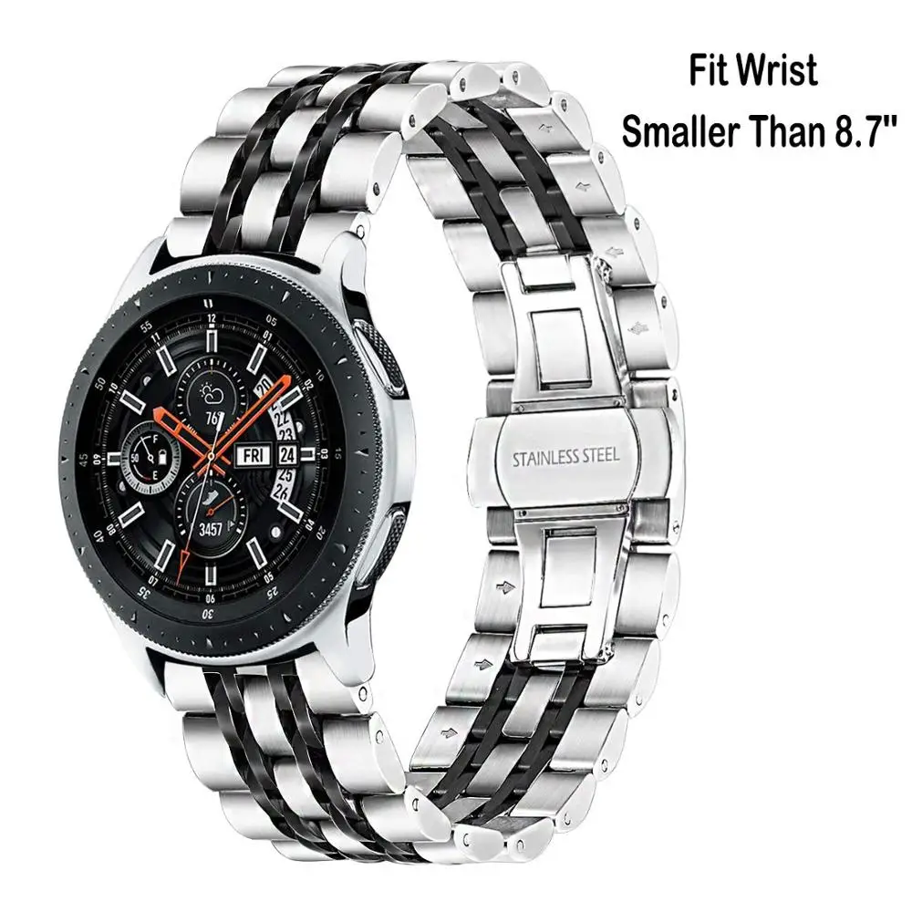 22mm 20mm Band for Samsung Galaxy Watch 3 41 45mm Gear S3 46mm 42mm Watch Stainless Steel Strap for Amazift Metal Wrist Bracelet